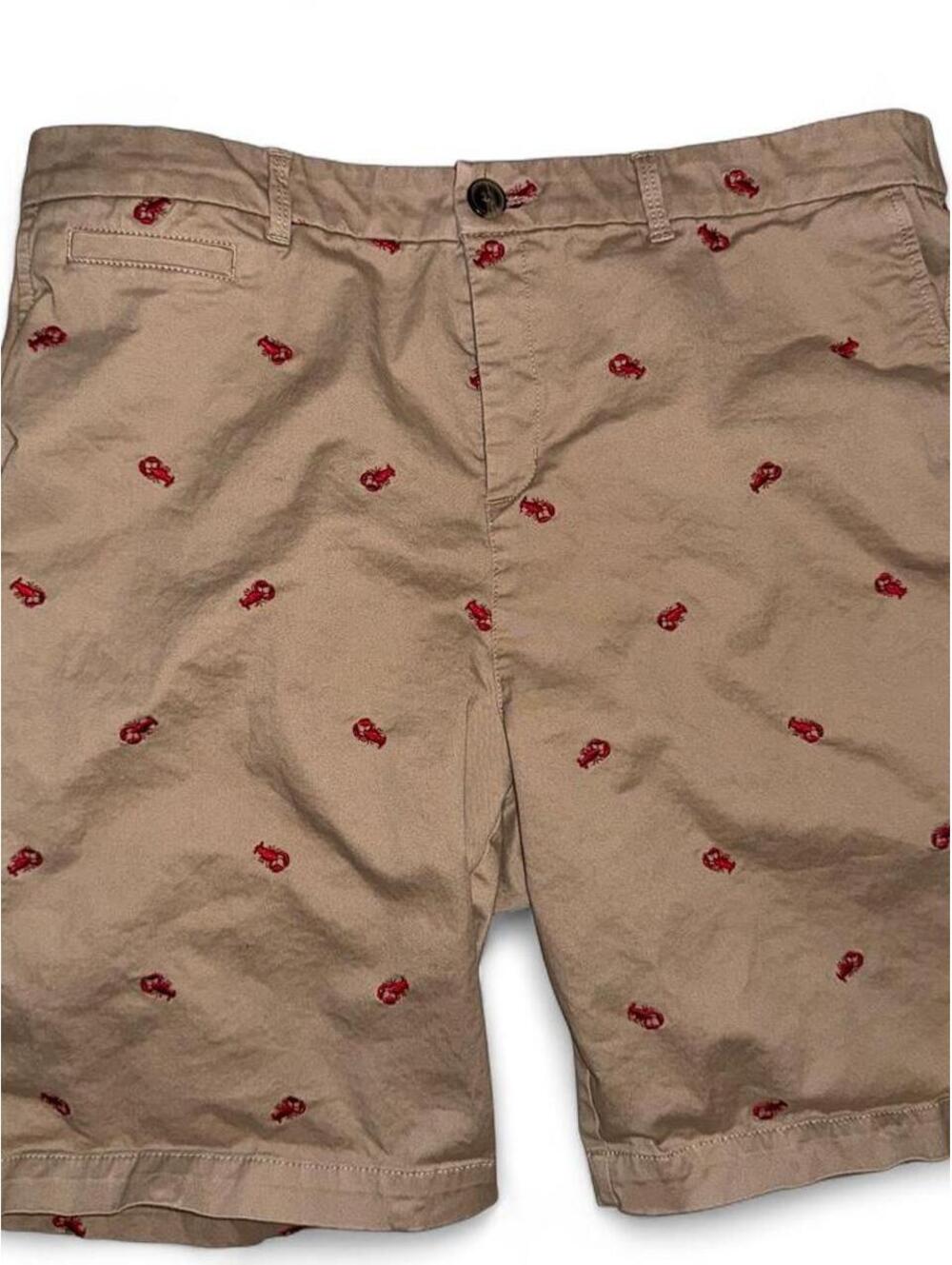 Croft & Barrow Women's Tan shorts lobster emboidery bermuda sz 16 stretch beach